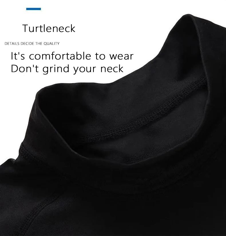 Mens Turtleneck Compression Shirt For Gym Performance Dry Rash Guard