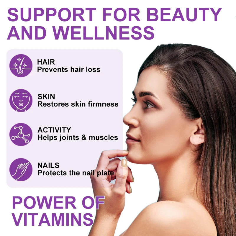 Beworths Collagen Biotin Gummies for Advanced Hair Growth and Nails