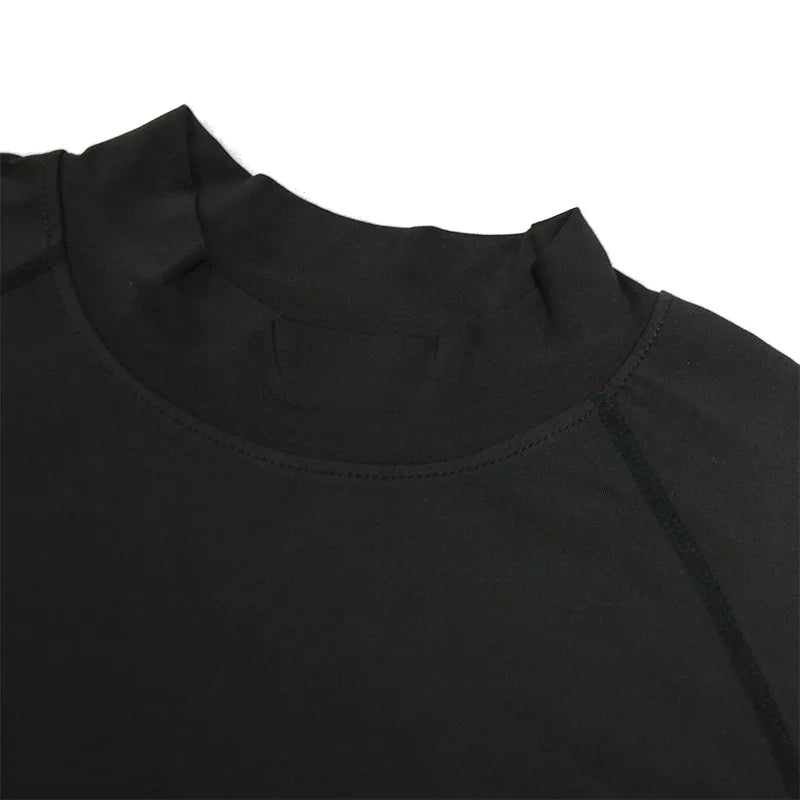 Mens Turtleneck Compression Shirt For Gym Performance Dry Rash Guard