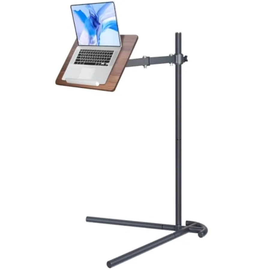 Adjustable Bamboo Laptop Floor Stand For Bed And Couch