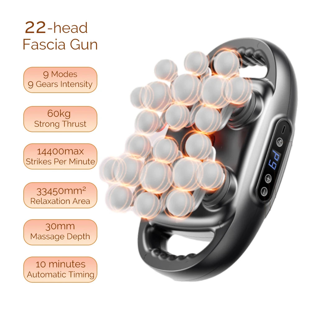 Foreverlily 22-Head Fascia Gun High-Frequency Massager