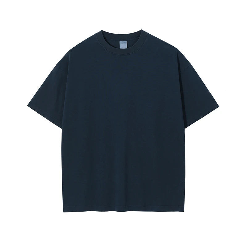 ZODF Basic Solid Washed Cotton Tee For Men Unisex Streetwear