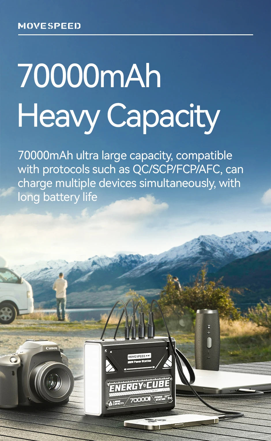 MOVESPEED Z70 Pro 140W PowerBank 70000mAh PD Fast Charger Laptop