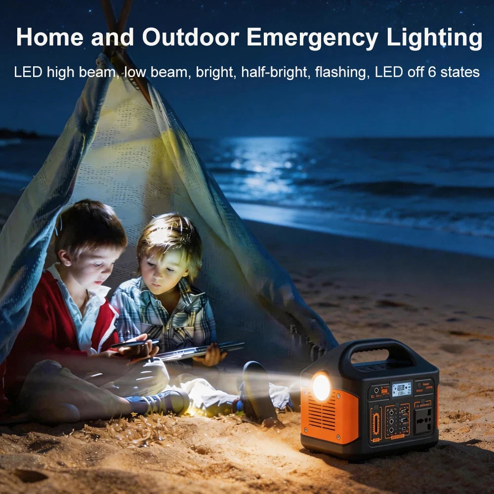 GaiaRay Portable Solar Generator 460.8Wh LiFePO4 Battery 110V