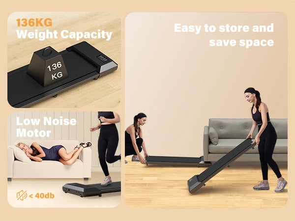 Superun 2In1 2.5HP Home Treadmill With LCD Display 300lbs