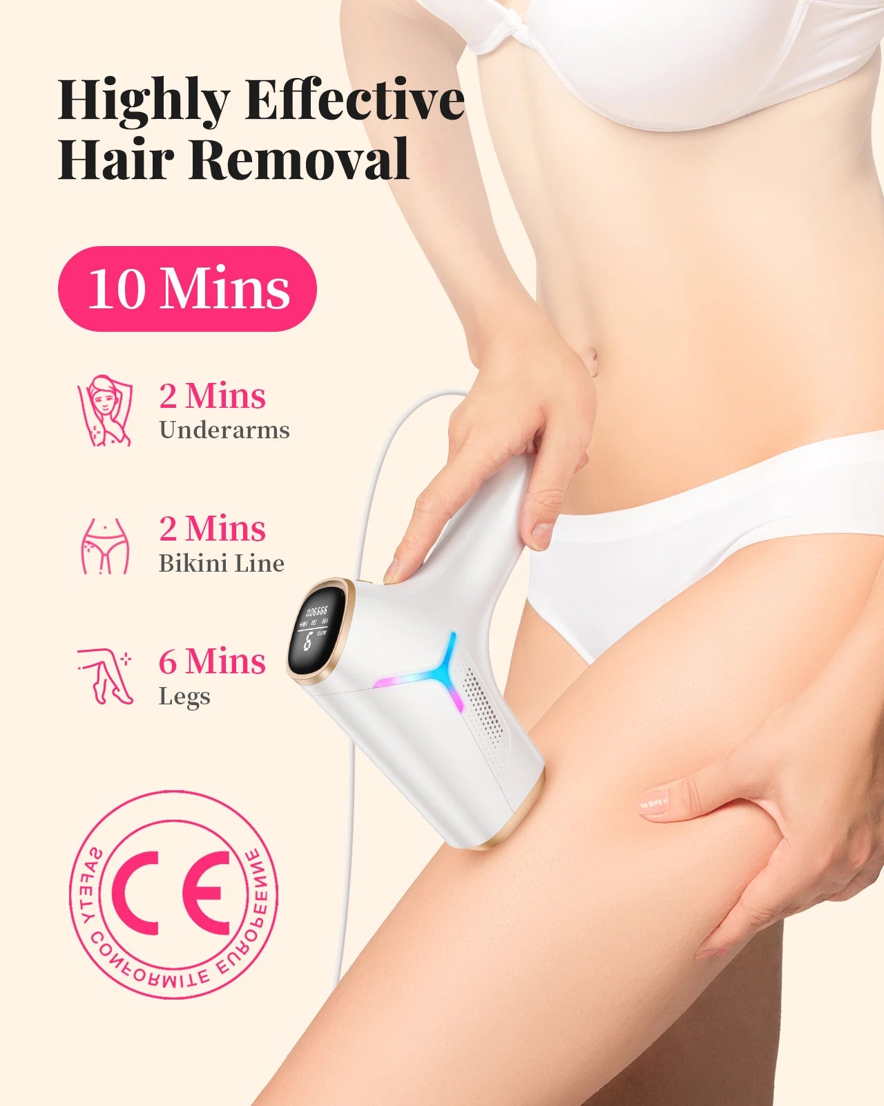 Totmizby IPL Laser Hair Removal Epilator For Body And Face