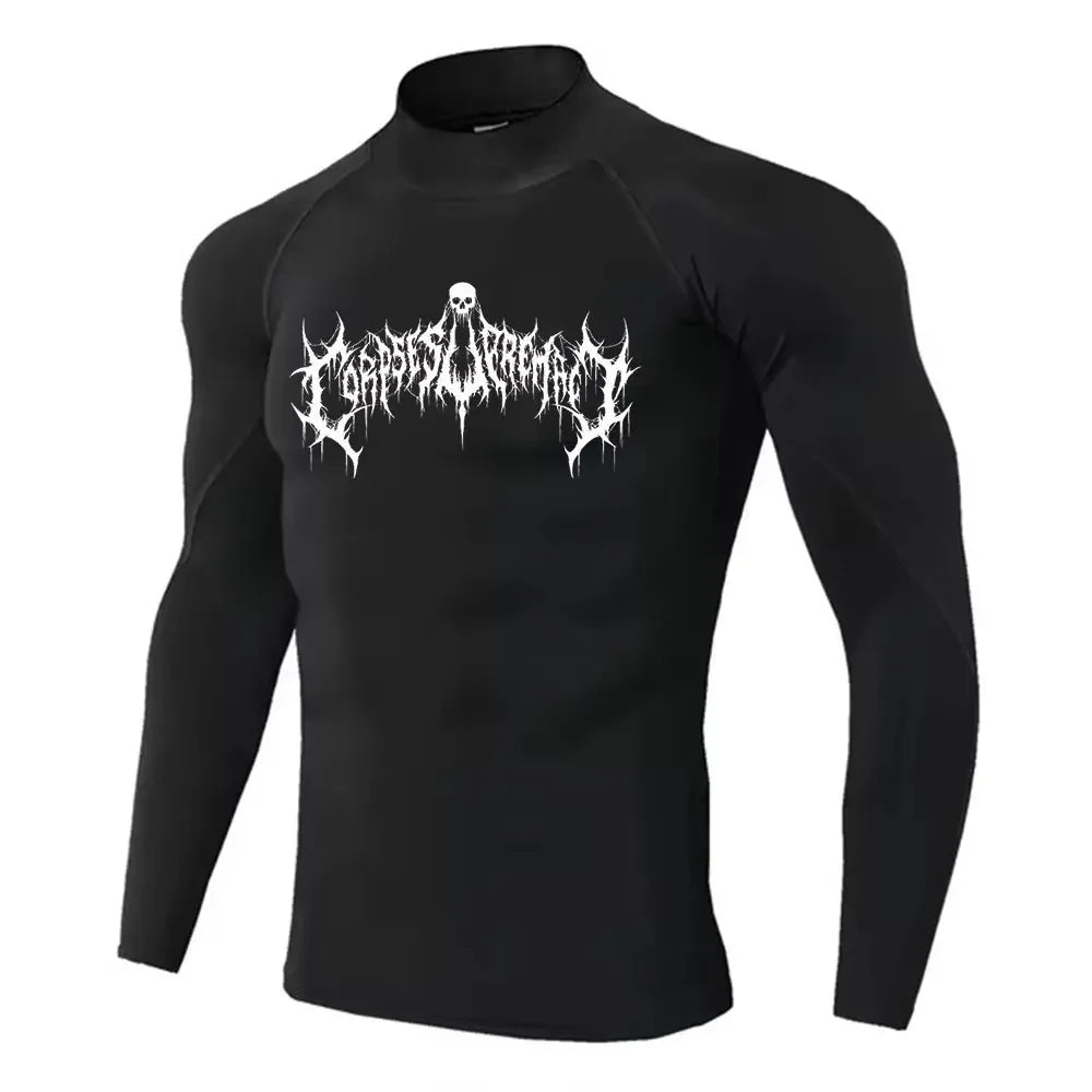 Mens Turtleneck Compression Shirt For Gym Performance Dry Rash Guard