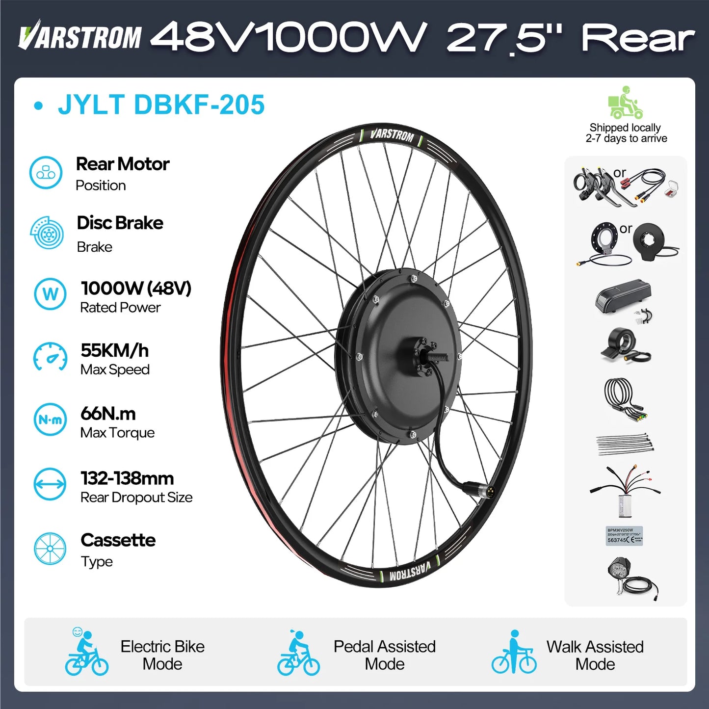 Bafang Varstrom Rear Hub Motor Ebike Kit 500W 65Nm Torque 36V Or 48V Fits 135-142mm Dropout