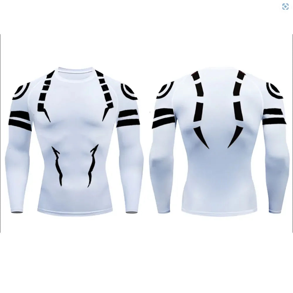 Anime Jujutsu Kaisen Compression T Shirt 3D Sukuna Print Sportswear