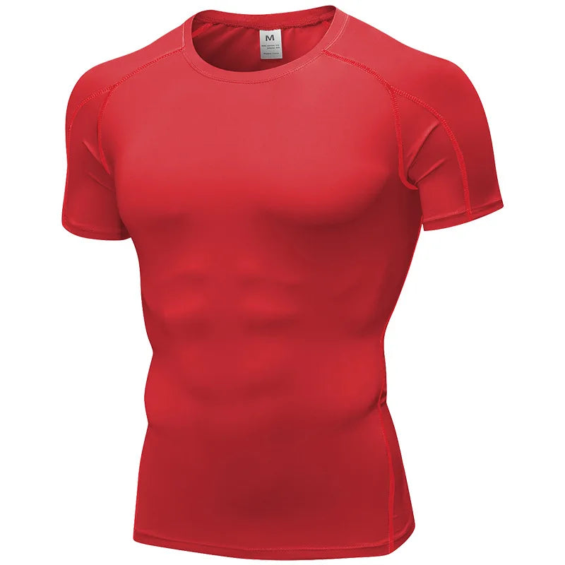 Yuerlian Elastic Men Running Quick Dry Fitness Shirt