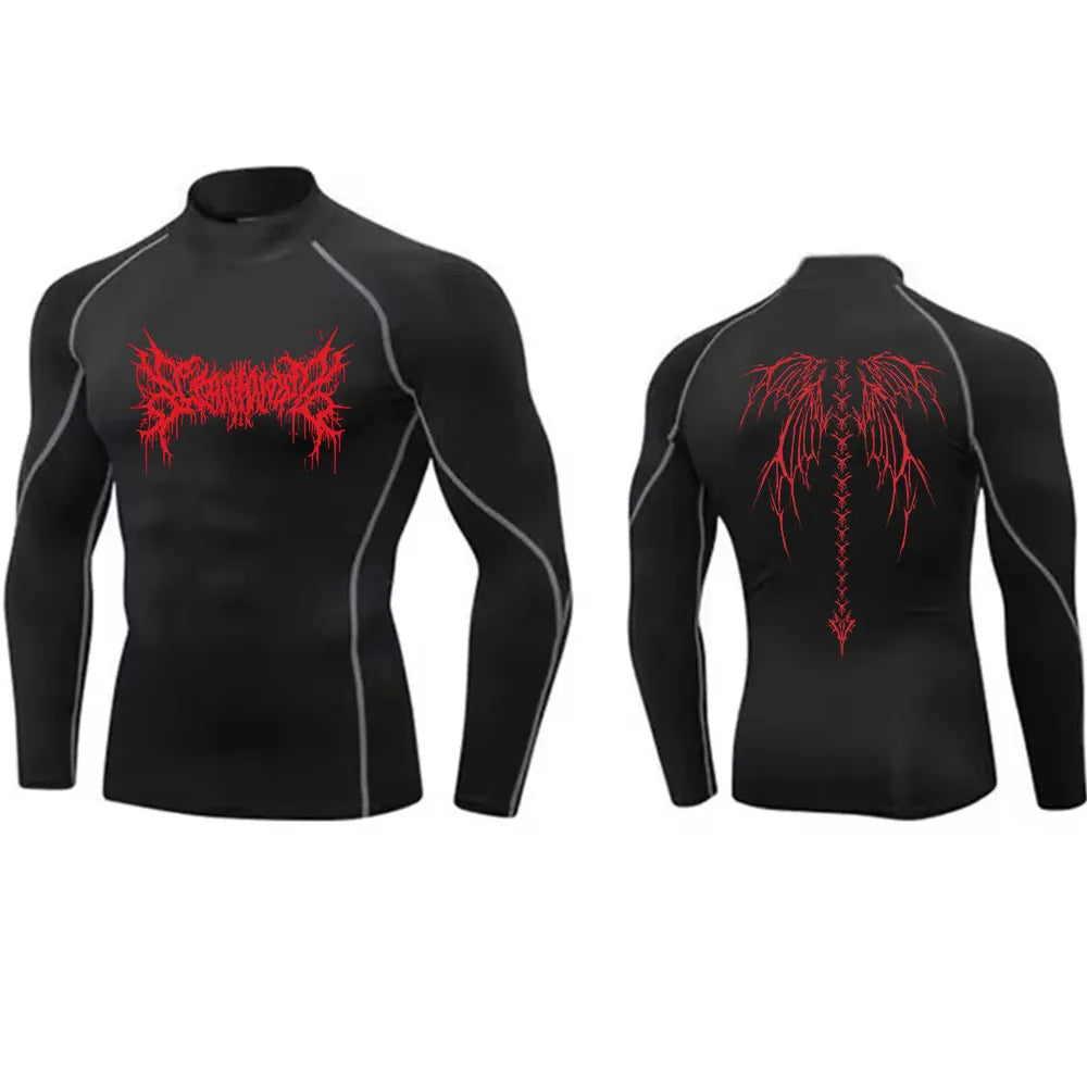 Mens Turtleneck Compression Shirt For Gym Performance Dry Rash Guard