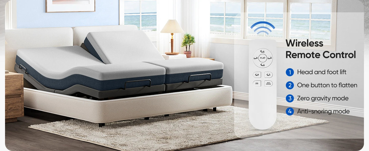 Furgle Adjustable Bed Frame With Remote Control For Comfort
