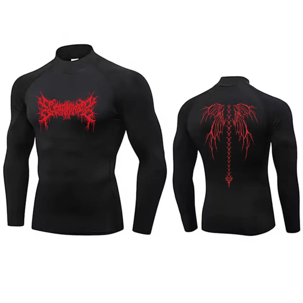 Mens Turtleneck Compression Shirt For Gym Performance Dry Rash Guard