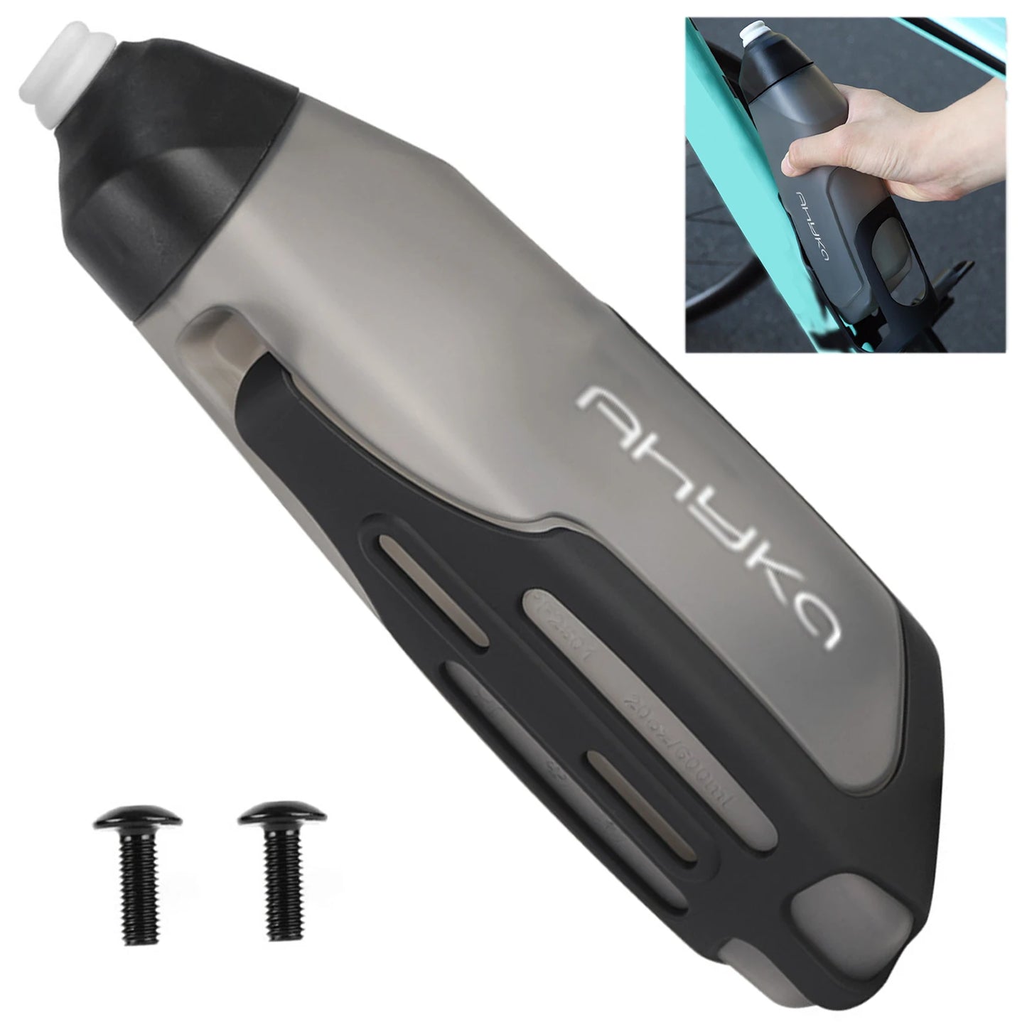 APWIKOGER Aerodynamic 600ml Bicycle Water Bottle Bracket Set for MTB and Road Bikes