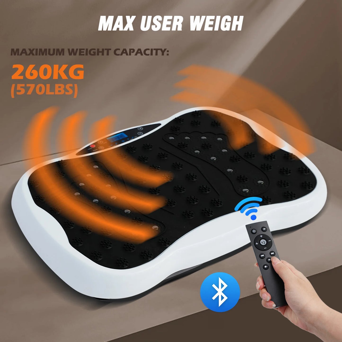Full-Body Vibration Plate Exercise Machine With Resistance Bands Remote Control