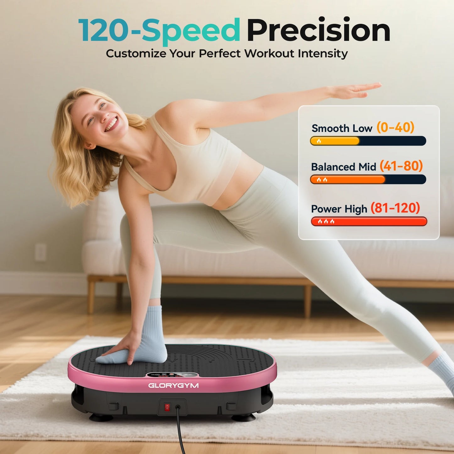 HTM Vibration Plate With Remote Control 120 Speed Levels