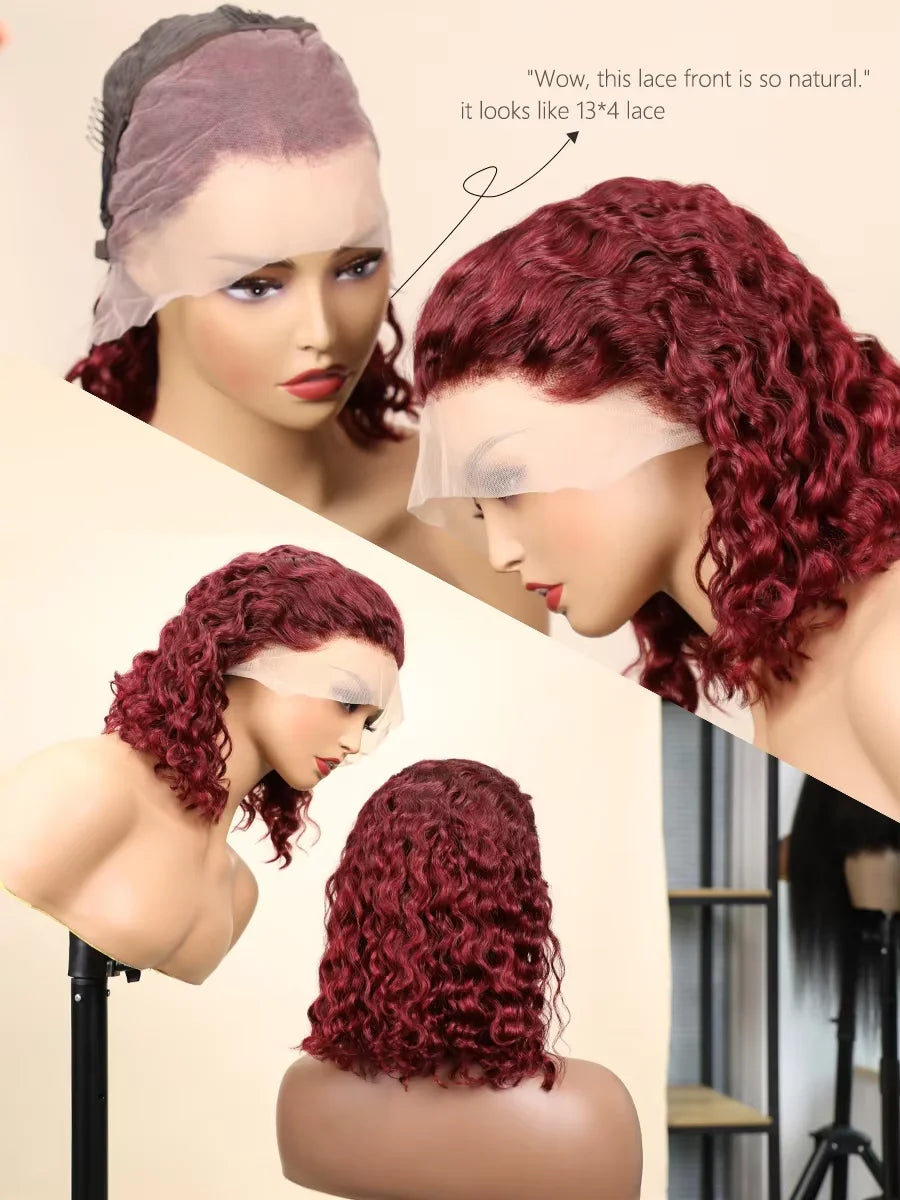 Missblue Brazilian Water Wave Lace Front Glueless Remy Hair Wig
