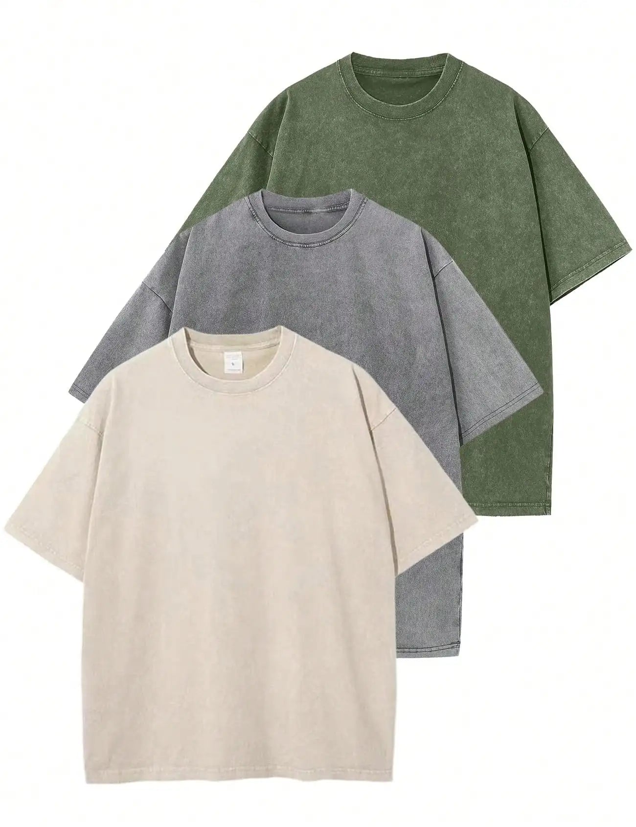 3 Pack Unisex Short Sleeve Cotton T Shirts Casual Streetwear