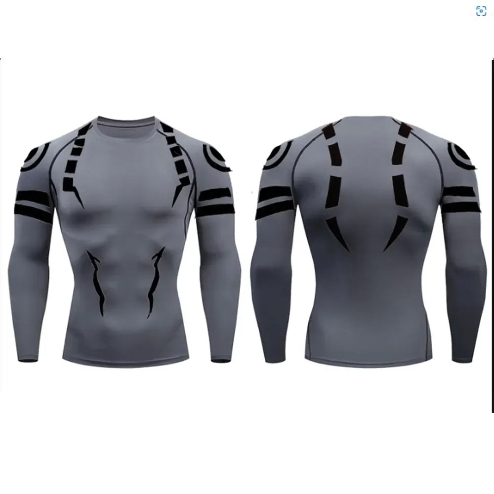 Anime Jujutsu Kaisen Compression T Shirt 3D Sukuna Print Sportswear