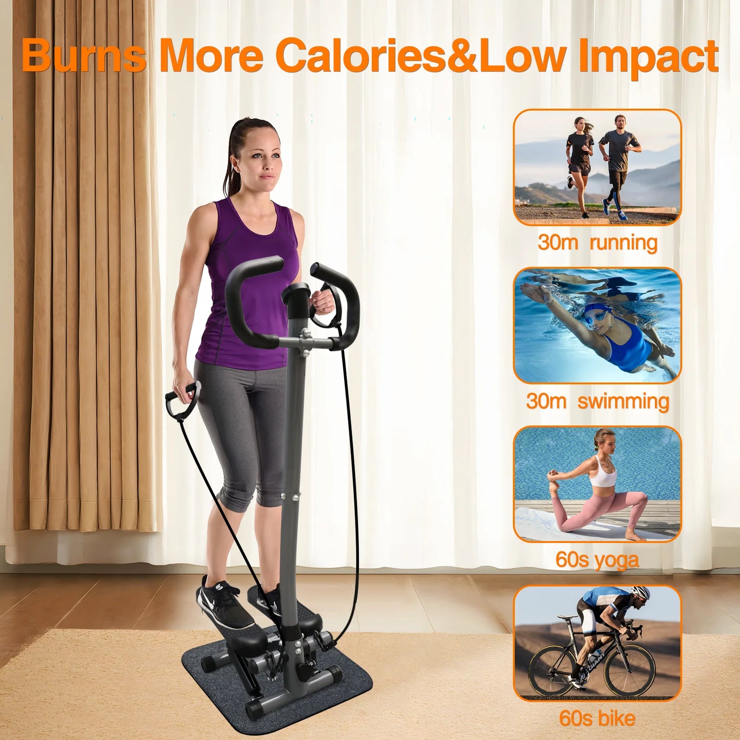 NON Exercise Stepper With LCD Monitor For Home Gym Cardio