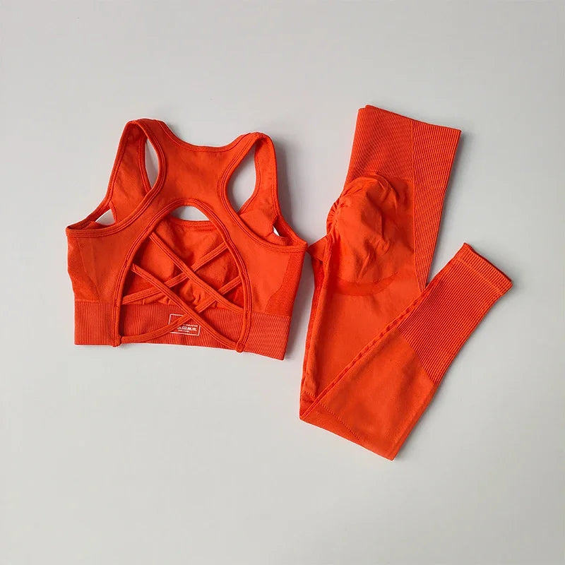 Women Sports Bra Set Yoga Leggings Tank Top 2 Piece