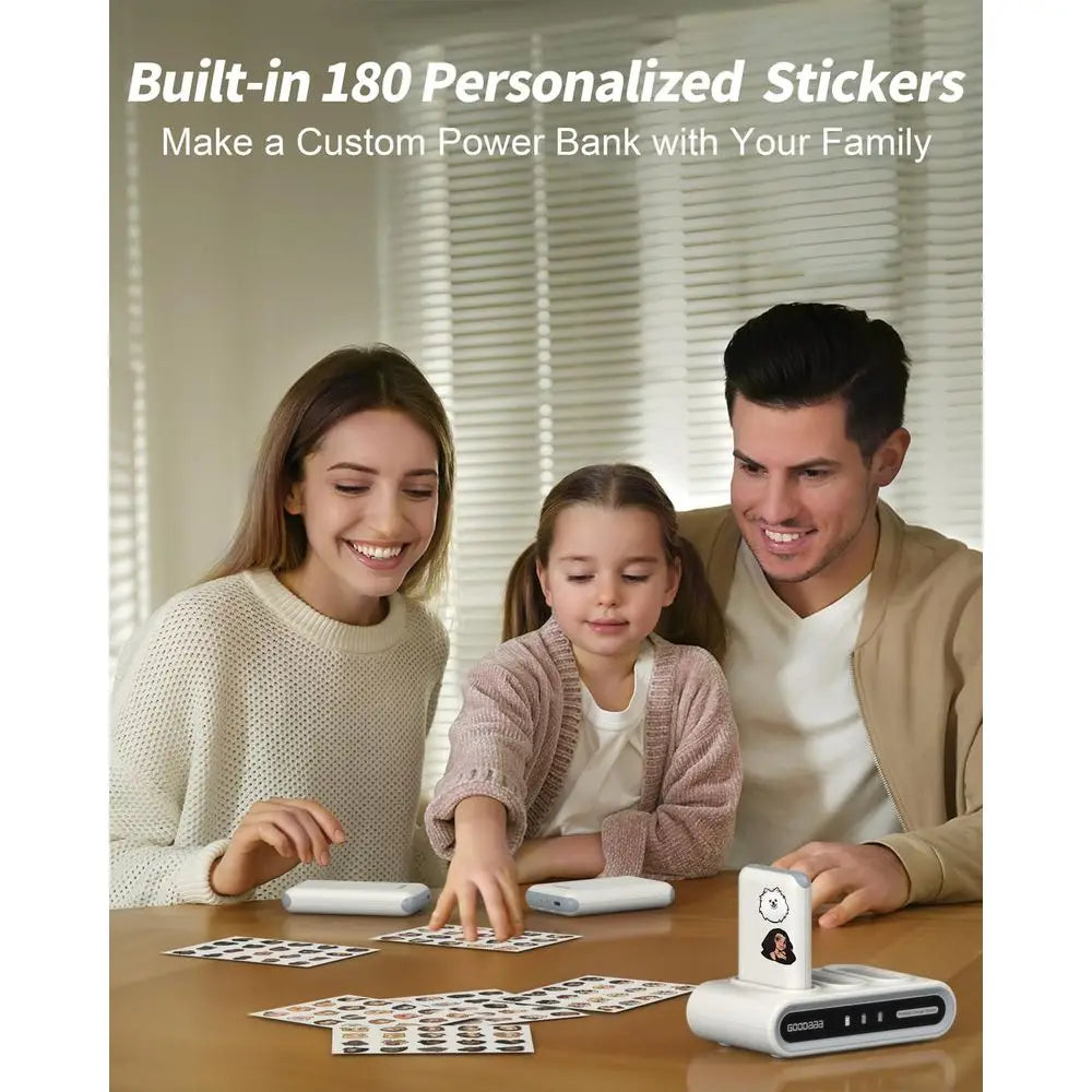 10000mAh Power Bank With Built In Cables And Triple USB
