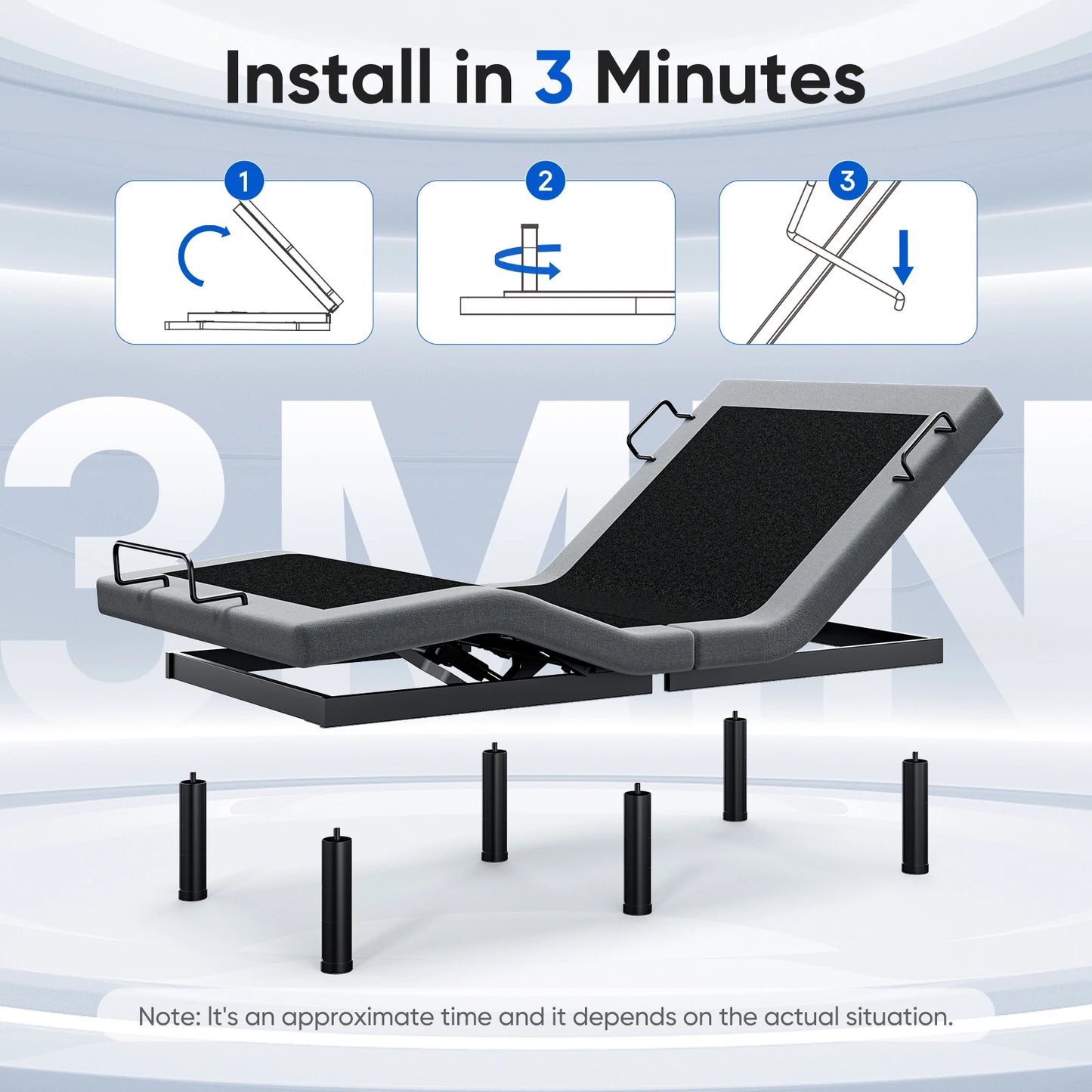 Furgle Adjustable Bed Frame With Remote Control For Comfort