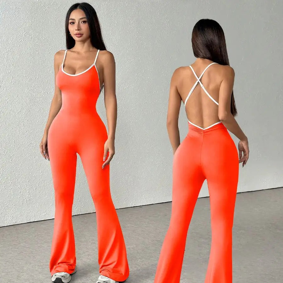 Oxychiefss Women One-Piece Yoga Jumpsuit Backless Bodysuits