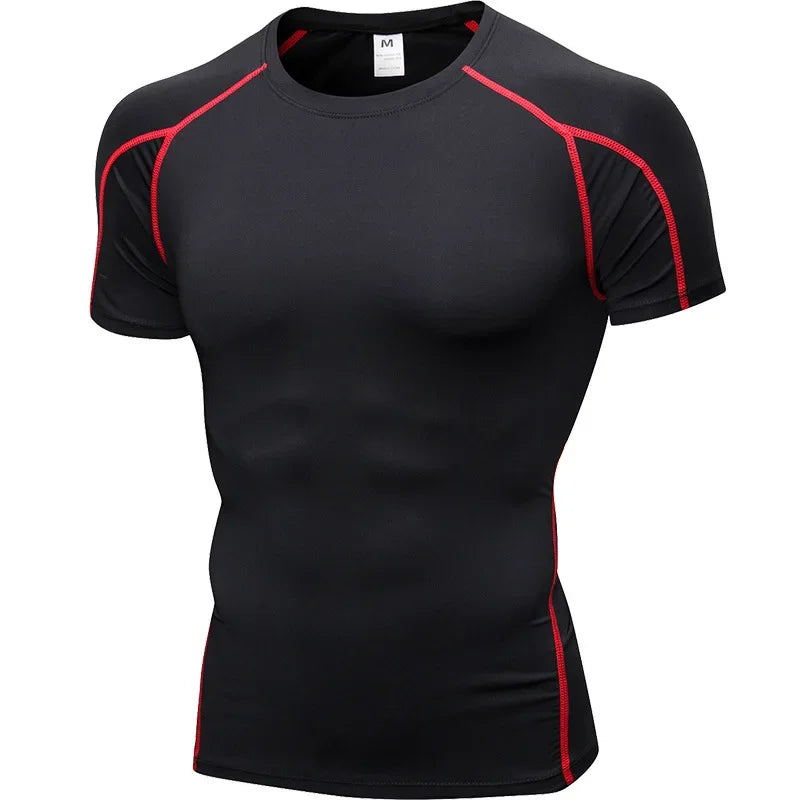 Yuerlian Elastic Men Running Quick Dry Fitness Shirt