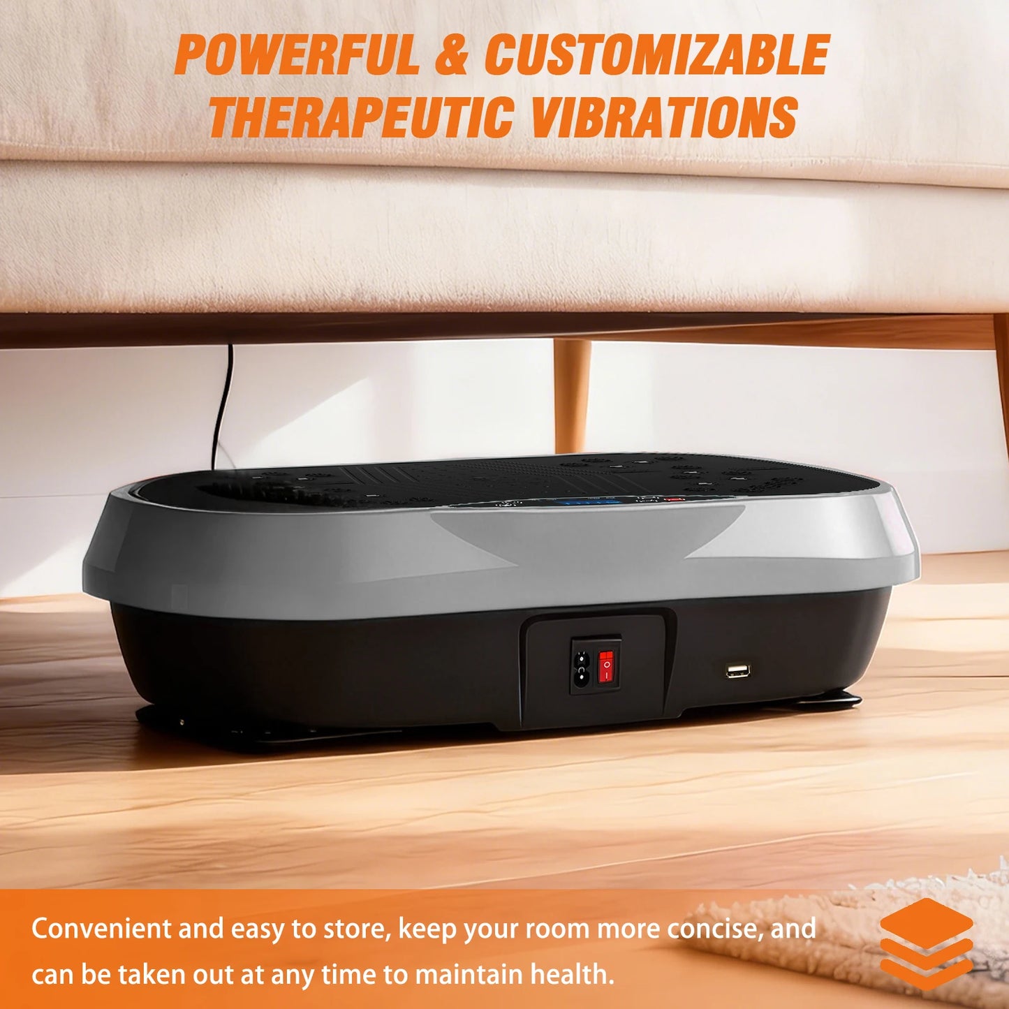 Portable Vibration Plate Exercise Machine With Bluetooth Resistance Bands