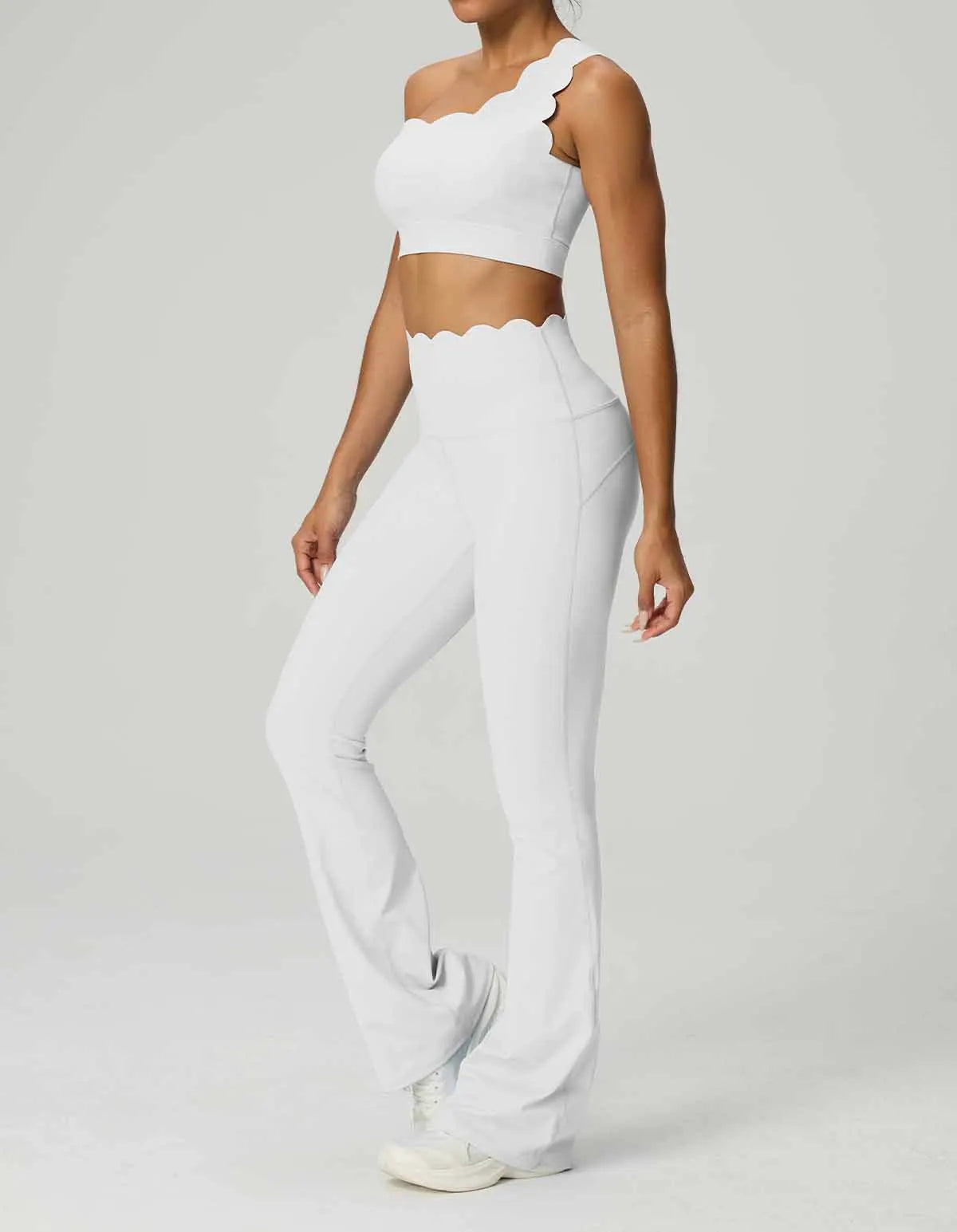 GFFUD Women Yoga Set 2 Piece High Waist Leggings Gym Tops Tummy Control