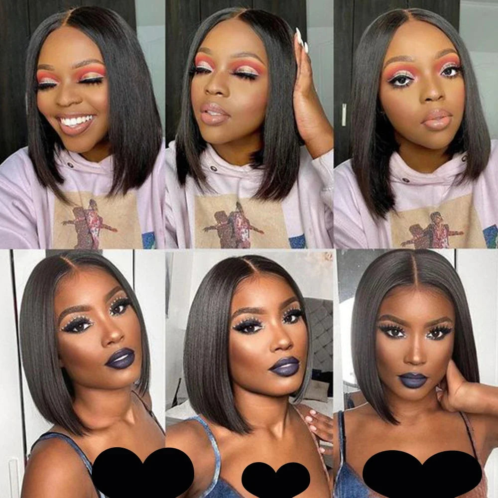 PICKU Glueless Bob Wig Remy Human Hair Ready To Wear