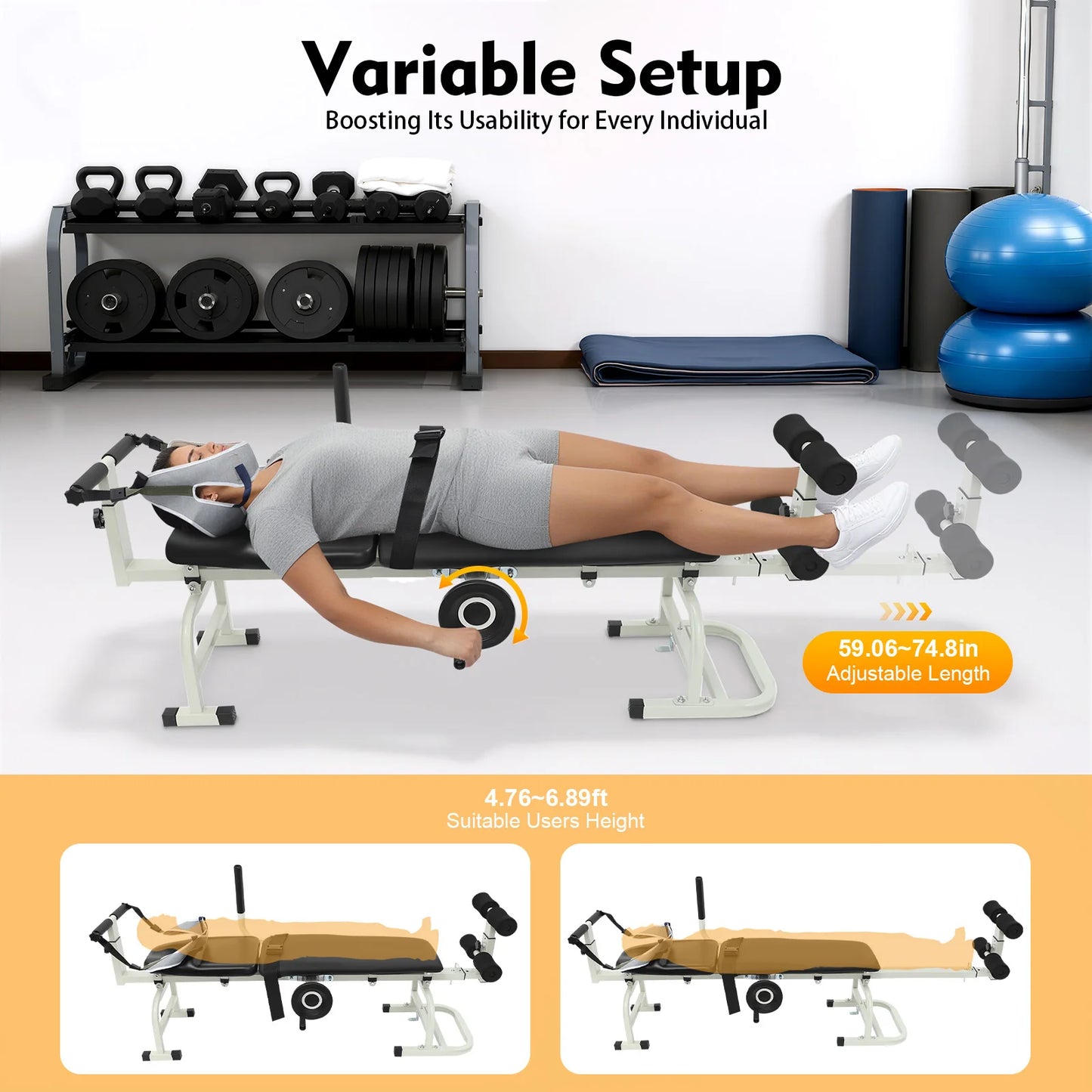Back Stretch Bench Multifunctional Cervical Traction Device For Home Use