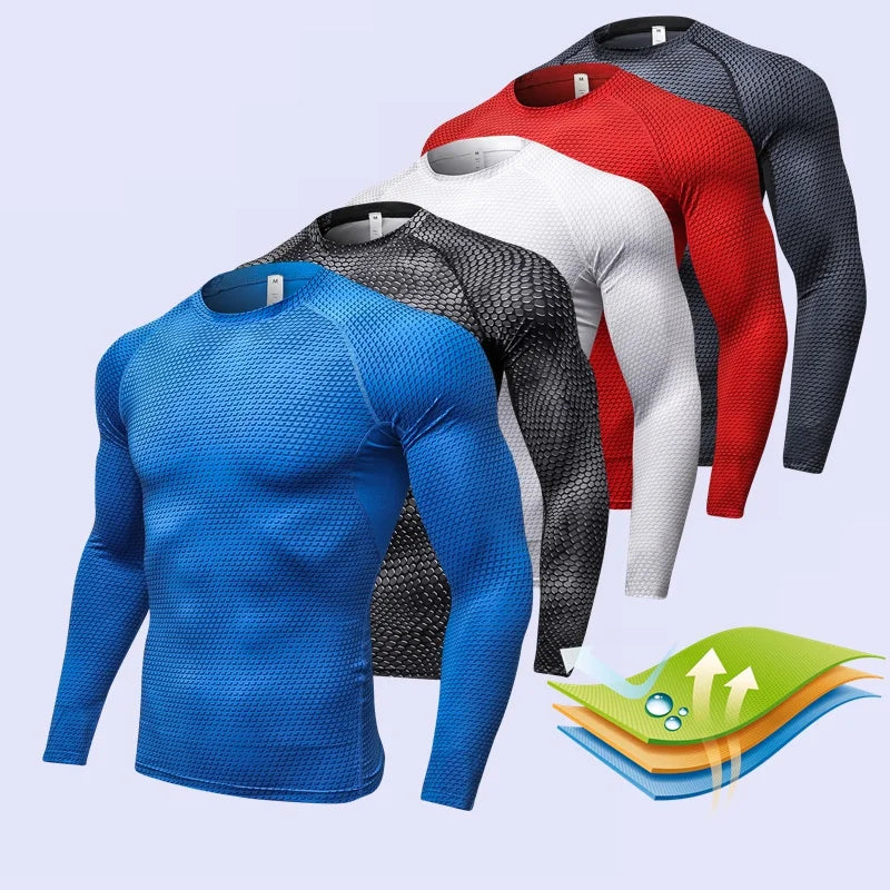Men's Fitness Running Long Sleeve Quick Dry Training Shirt