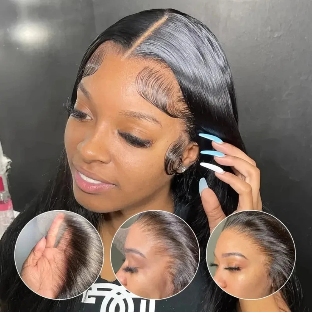 Fiumer HD Transparent Lace Front Wigs 13x4 Remy Brazilian Human Hair Baby Hair Swiss Lace Natural Parting