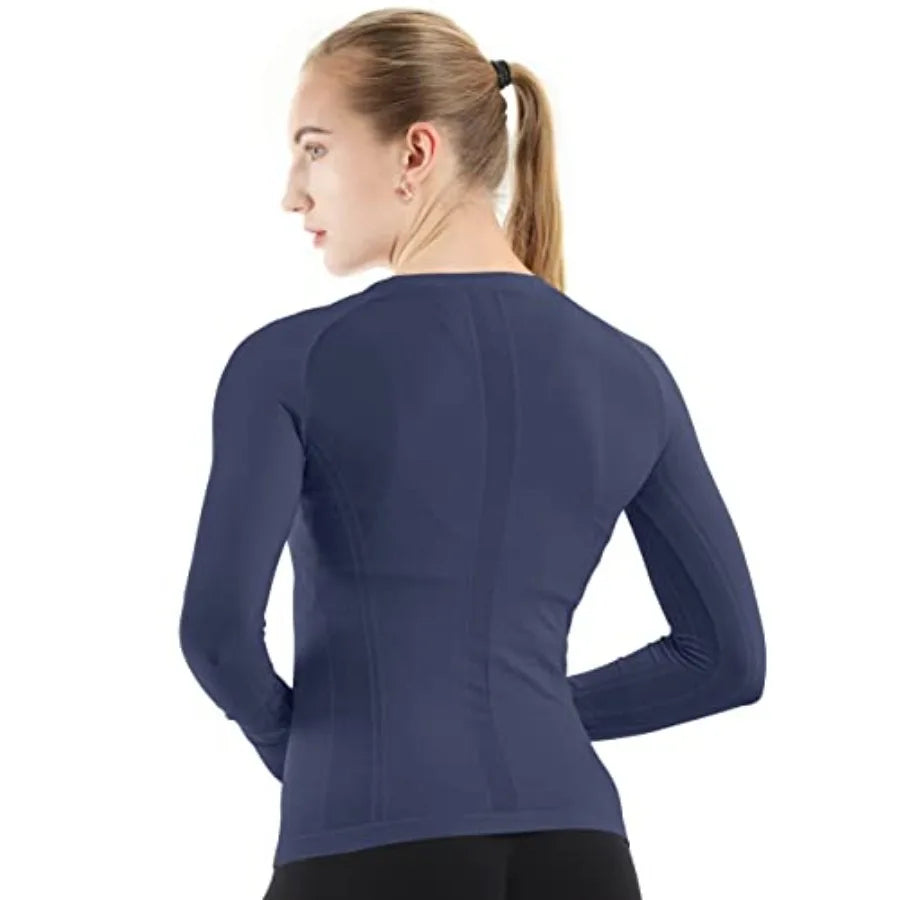 Seamless Bamboo Yoga Top For Women Long Sleeve Athletic Shirt