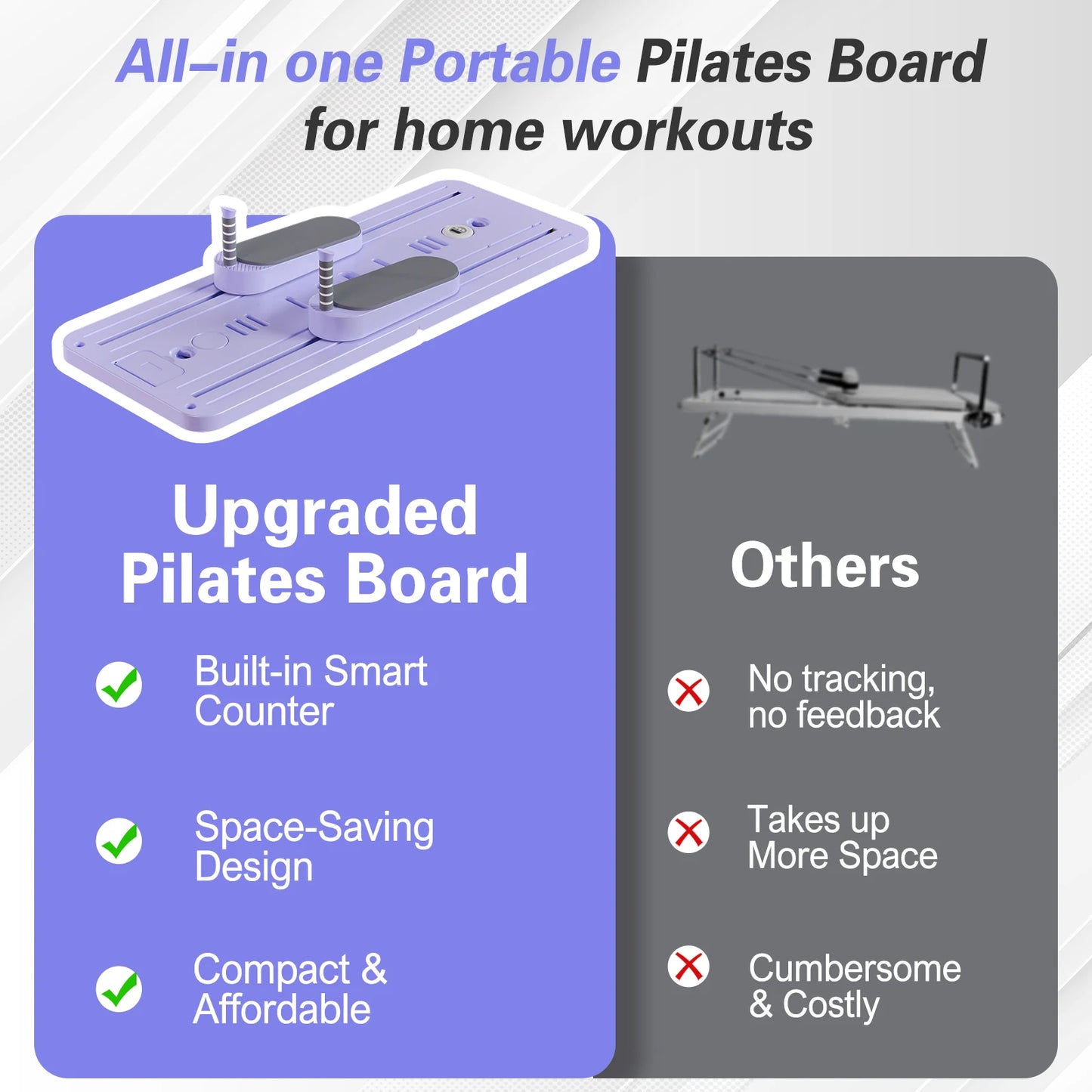 Foldable Pilates Bar Ab Board Push Up Core Trainer Home Gym