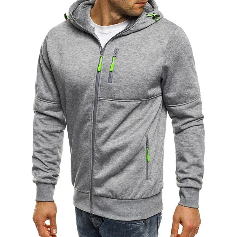 Men's Hooded Zip Sweatshirt Long Sleeve Jacket Sportswear