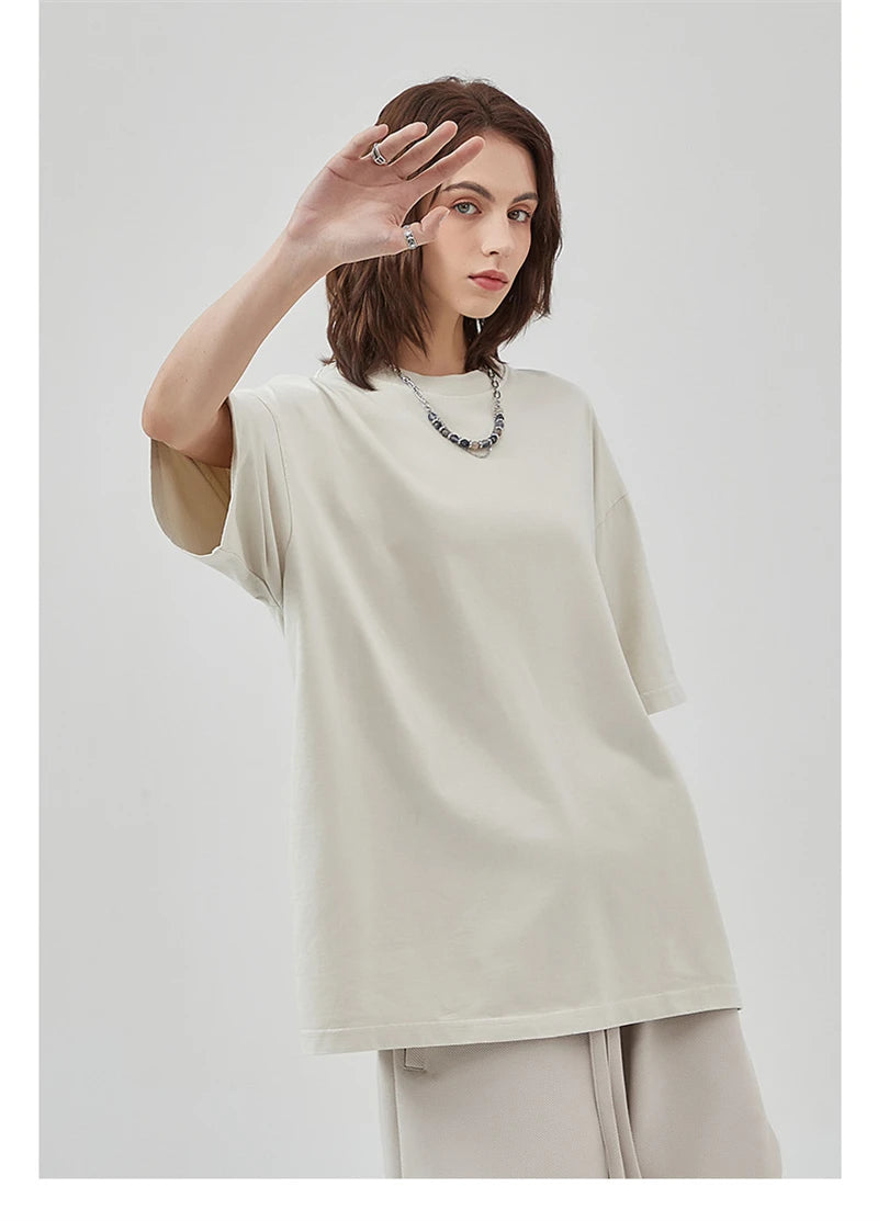 ZODF Basic Solid Washed Cotton Tee For Men Unisex Streetwear