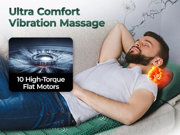 HIMOUTA Full Body Massage Mat With Heat 10 Vibrating Motors Detachable Pad