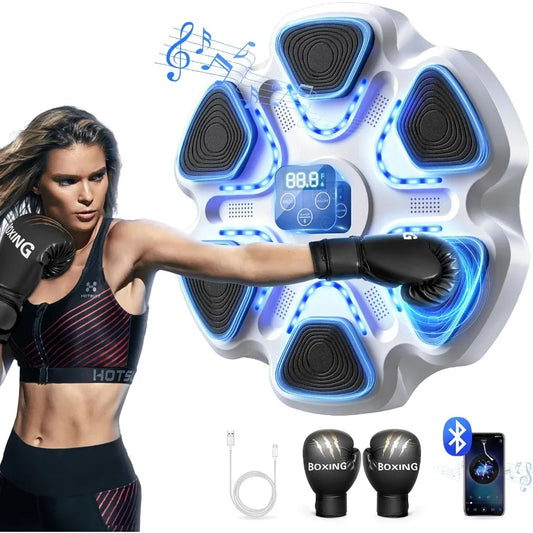 SHXI Wall Mounted Music Boxing Machine With Gloves For Adults LED Display Home Gym Cardio Trainer