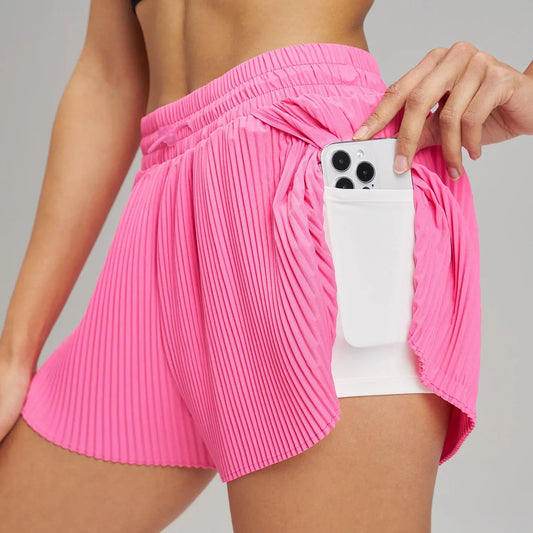 Sports Outdoor Yoga Shorts Skirt Set Breathable Quick Dry