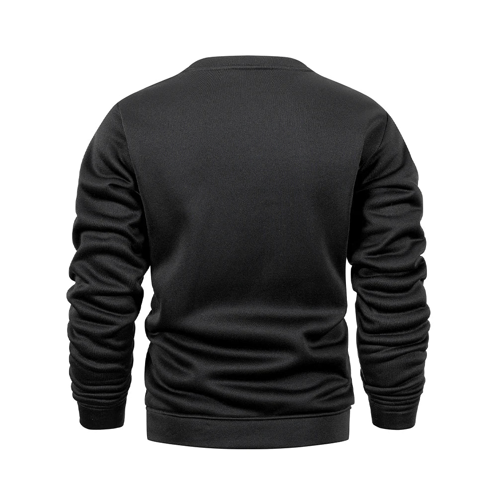 Men's Crew Neck Knit Pullover Sweatshirt Long Sleeve Polyester