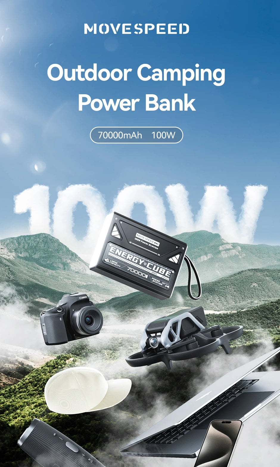 MOVESPEED Z70 Pro 140W PowerBank 70000mAh PD Fast Charger Laptop
