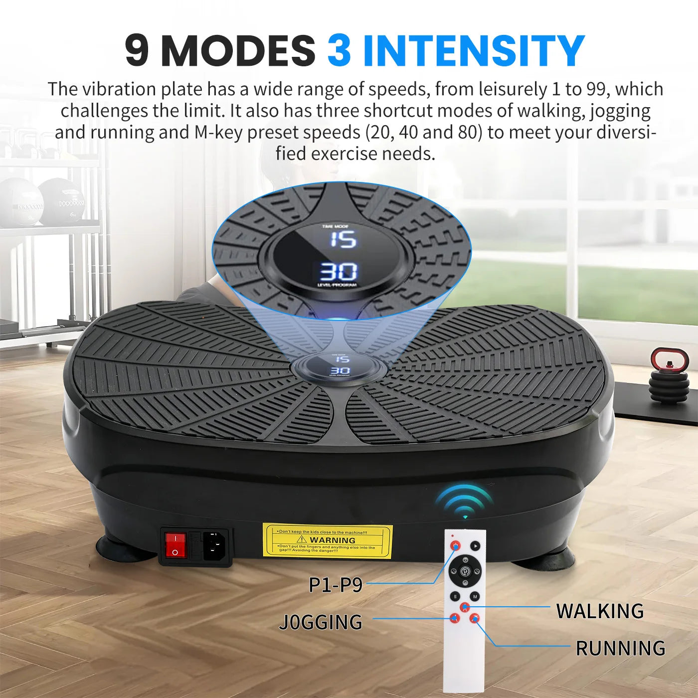 Vibration Plate Exercise Machine Portable Full Body Workout With Bands