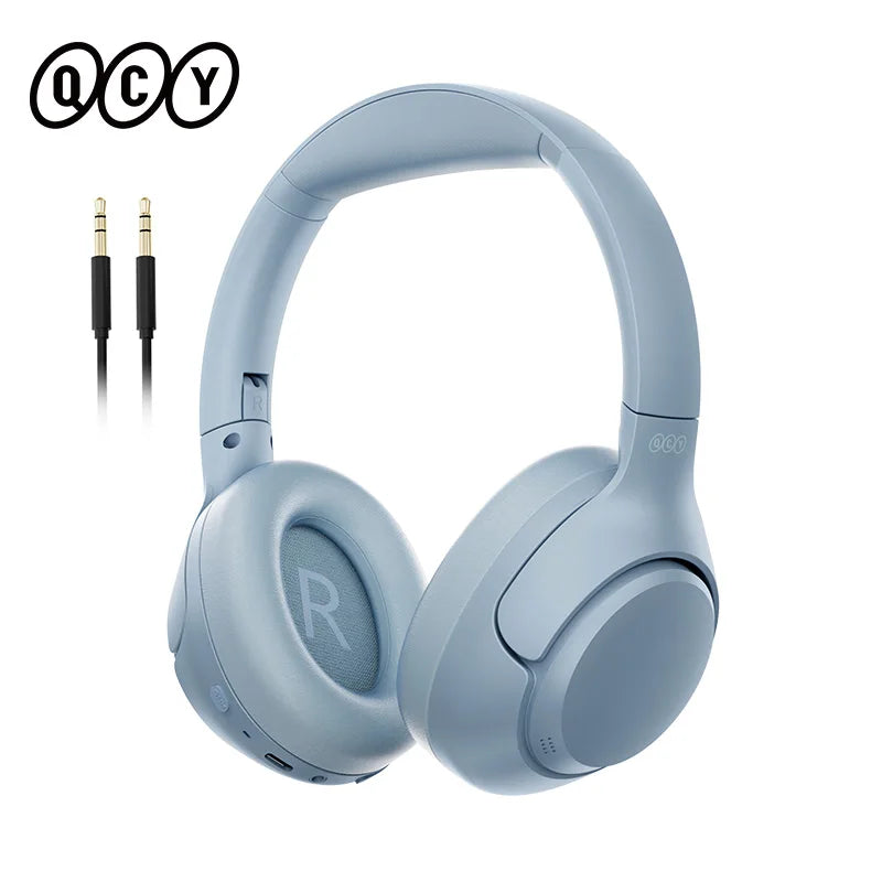 QCY H3 ANC Wireless Headphones With Hybrid Noise Cancellation And Transparency Mode 40mm Drivers Hi Res Sound