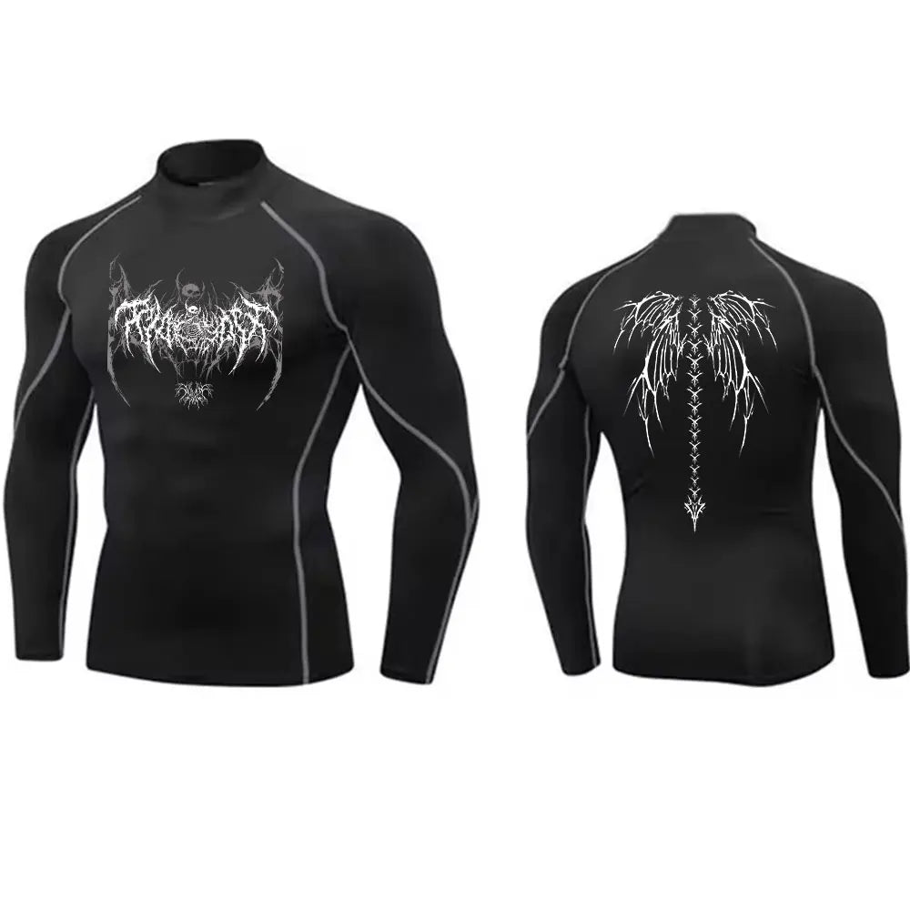 Mens Turtleneck Compression Shirt For Gym Performance Dry Rash Guard