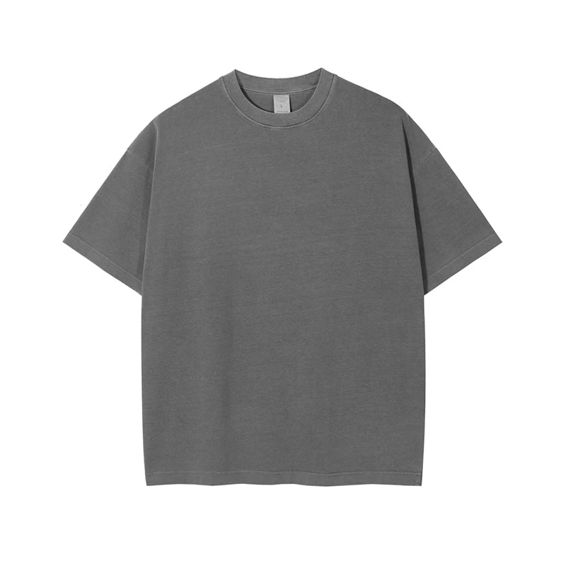 ZODF Basic Solid Washed Cotton Tee For Men Unisex Streetwear