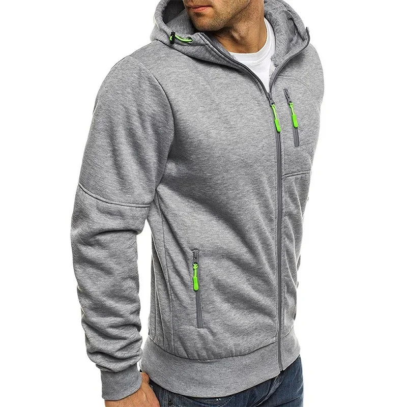 Men's Hooded Zip Sweatshirt Long Sleeve Jacket Sportswear