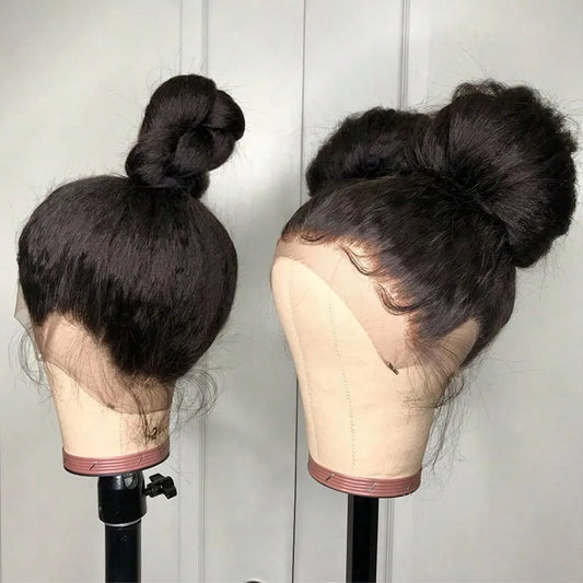 MUZOJET Kinky Straight Lace Front Wig Remy Hair Glueless